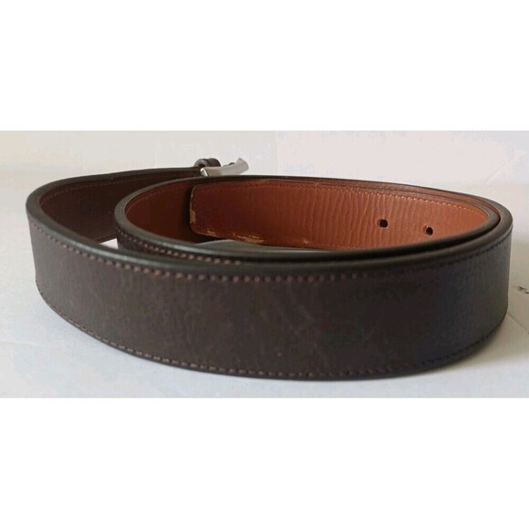 Boconi Mens Leather Dress Belt Dark Brown Size 34 Stretch Panel Dad Classic - Picture 2 of 12